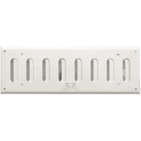Grille de ventilation à coulisse - En acier Blanc - 400 x 100 mm