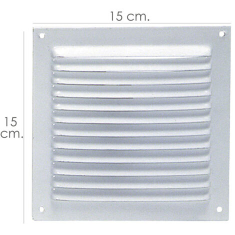 Grille de ventilation à vis 15x15 cm. Laqué Blanc