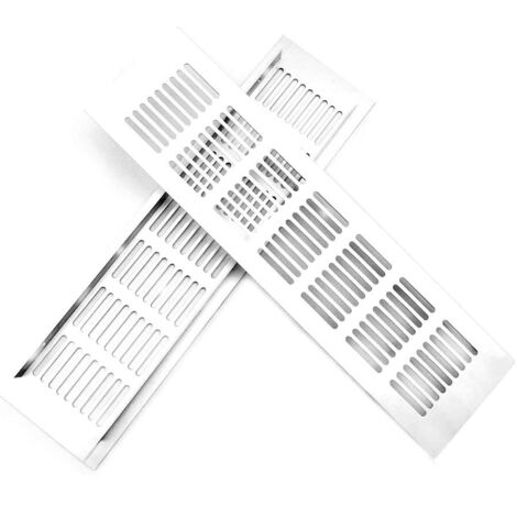Grille De Ventilation - Aluminium 300 X 80 Mm - Pour Porte Ou Meuble - 2 Pièces