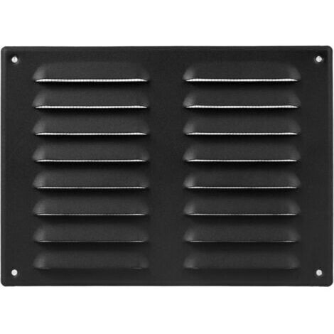 Grille de ventilation anthracite 150 x 300 mm (dimensions extérieures) - Grille de retour d'air en acier - Pour plafond et paroi latérale - Avec écran de protection