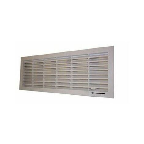 Grille de ventilation Blanche 132x338 intérieur, verrouillable/ obturable
