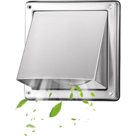 Grille de ventilation carrée en acier inoxydable de 100 mm avec couvercle de ventilation à clapet anti-retour pour empêcher les insectes et les oiseaux de pénétrer dans la grille