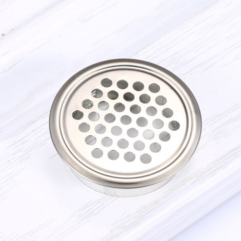 Grille de ventilation couleur acier inoxydable diamètre 35MM 1 maille ronde en acier inoxydable adaptée aux évents d'armoires de cuisine