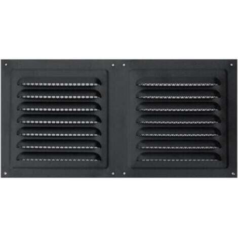Grille de ventilation en acier inoxydable anti-pluie – 300 × 150 mm – finition brossée, résistante à la corrosion