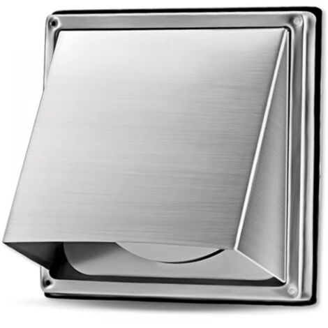 Grille de ventilation en acier inoxydable de 145 mm – Résistante aux intempéries avec clapet anti-retour – Pour sèche-linge, hottes, ventilateurs et conduits d'évacuation