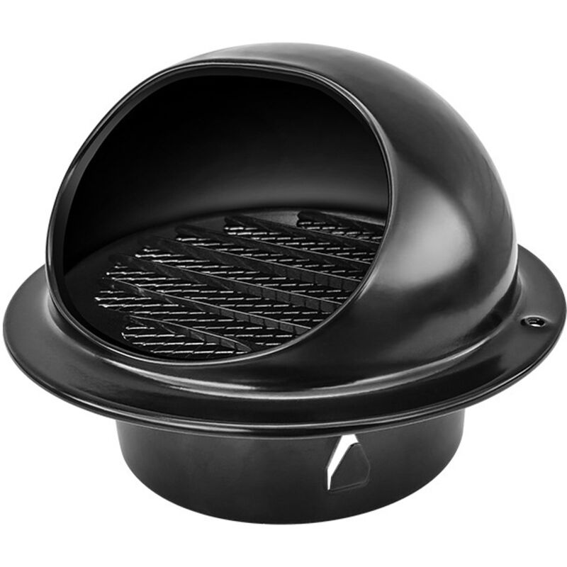 Grille de ventilation en acier inoxydable, grille dôme avec moustiquaire, pour ouverture de diamètre 100 mm, noire