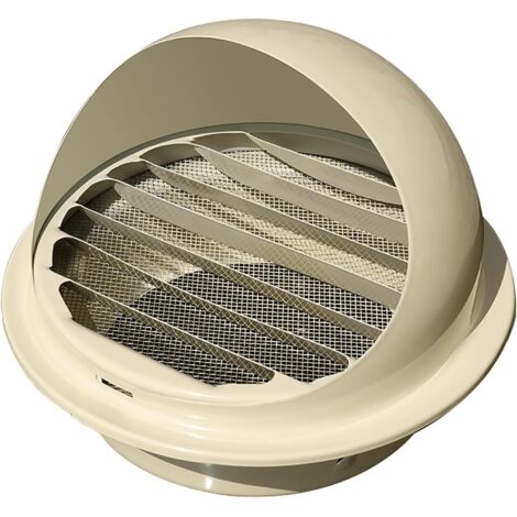 Grille de ventilation en acier inoxydable, grille dôme avec moustiquaire, pour ouverture de diamètre 110 mm, beige