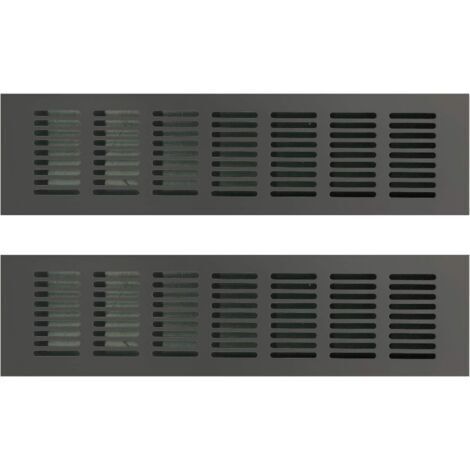 Grille de ventilation en aluminium 80 × 300mm – Lot de 2 – Pour espaces confinés et systèmes de ventilation domestiques
