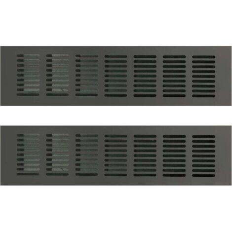 Grille de ventilation en aluminium 80 × 300mm Lot de 2 Pour espaces confinés et systèmes de ventilation domestiques