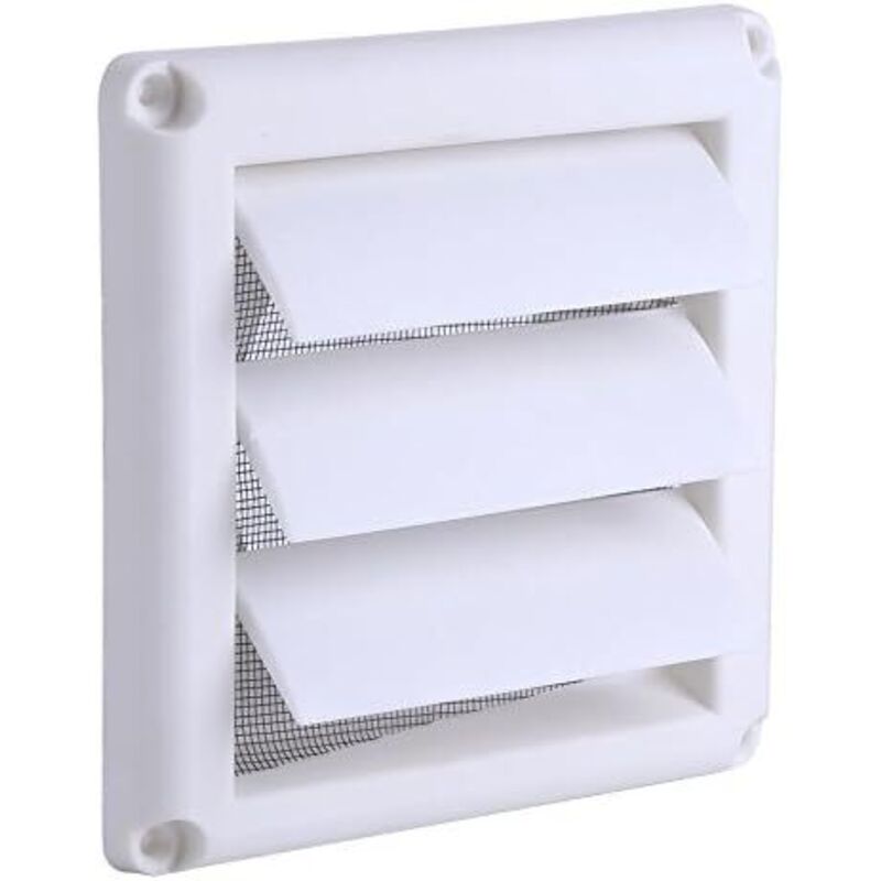 Grille de ventilation en plastique avec 3 sorties d'air à chicanes, filtre à air, protection contre les insectes et la poussière, col (ouverture