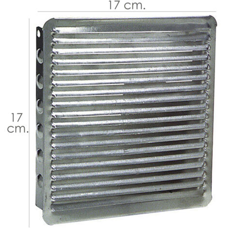Grille de ventilation encastrée 17x17 cm. Aluminium