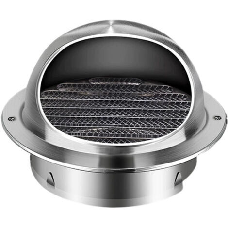 Grille de ventilation extérieure en acier inoxydable, grille circulaire de chauffage et de ventilation, grille de ventilation de plafond (100 mm)