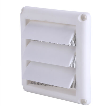 Grille de ventilation murale 15x15 cm, 3 clapets avec filet anti-insectes, design moderne et durable.
