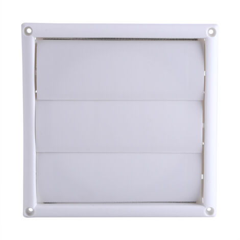 Grille de ventilation murale 20x20 cm à 3 clapets avec filet anti-insectes, design moderne et durable.