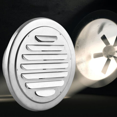 Grille de Ventilation Murale Rond en Acier Inoxydable - Grille Plate de Conduit pour Ventilation avec Maille Anti-Insectes - Diamètre 14,5cm/9,5cm, Hauteur 5cm