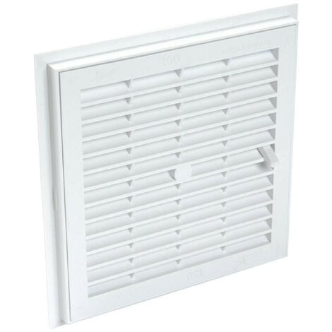 Grille de ventilation Nicoll 1F164 carrée à fermeture 201x201mm blanc