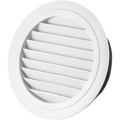 Grille de ventilation, persiennes obliques, pour ouvertures Ø 100 mm, blanche