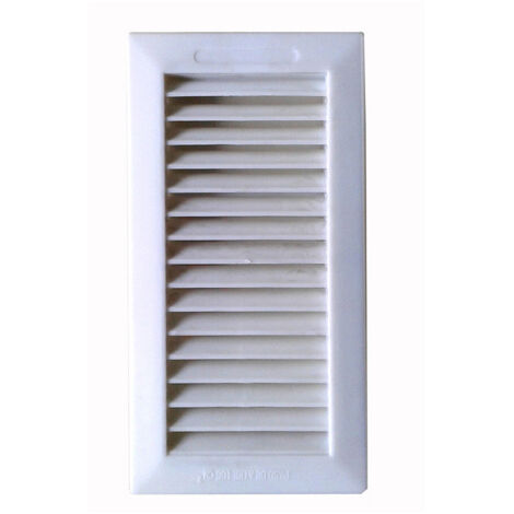Grille De Ventilation Pour Encastrer Avec Languette Abs 13.3x26cm Cadre Blanc (G)