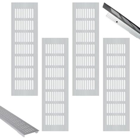 Grille de ventilation rectangulaire 4 pièces, grille de ventilation pour cheminée, grille de ventilation en aluminium, grille de ventilation extérieure, pour meuble à chaussures, cuisine, salon
