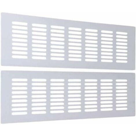 Grille de ventilation rectangulaire aluminium 30 cm x 8 cm – Lot de 2 – Pour réfrigérateurs, aquariums, terrariums – Ventilation efficace