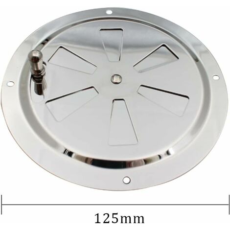 Grille de Ventilation Rond, Ouverture d'aération réglable Évent d'Aération en Acier Inox Entrée et évacuation d'air 125mm
