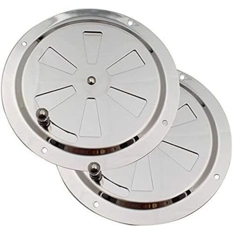 Grille de ventilation ronde Ø 125 mm – Acier inoxydable – Vanne de contrôle intégrée – Pour espaces confinés et garages – Lot de 2