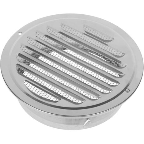 Grille de ventilation ronde de 100 mm pour avant-toit (lot de 2) - Grille à persiennes en acier inoxydable avec moustiquaire intégrée, convient aux combles, avant-toits, murs en briques et murs revêtu