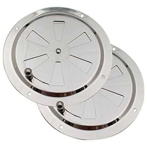 Grille de Ventilation Ronde, Grille d'aération 125 mm en Acier Inoxydable Conduit Moustiquaire Grille D'évacuation Air Entrant Air Evacué Ventilation Volets Réglables et Moustiquaire