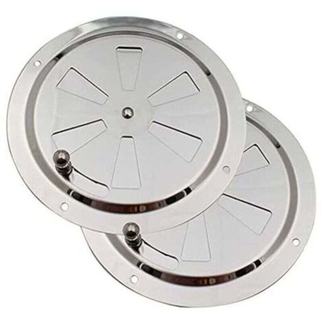 Grille de Ventilation Ronde, Grille d'aération 125 mm en Acier Inoxydable Conduit Moustiquaire Grille D'évacuation Air Entrant Air Evacué Ventilation Volets Réglables et Moustiquaire