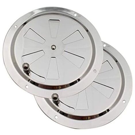 Grille de Ventilation Ronde, Grille d'aération 125 mm en Acier Inoxydable Conduit Moustiquaire Grille D'évacuation Air Entrant Air Evacué Ventilation Volets Réglables et Moustiquaire