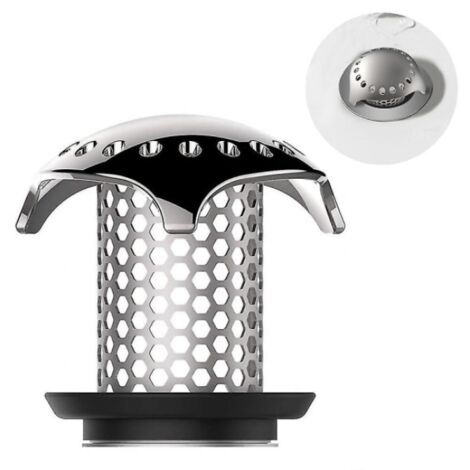 Grille de vidange en acier inoxydable avec attrape-cheveux et support durable pour baignoire