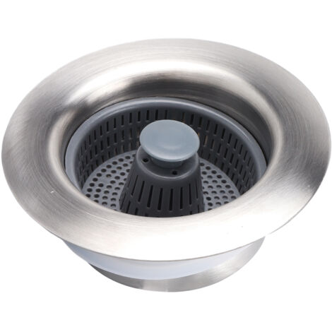 Grille de vidange inox 3 en 1 pour évier de cuisine, étanche et anti-retour, idéale pour broyeur de déchets
