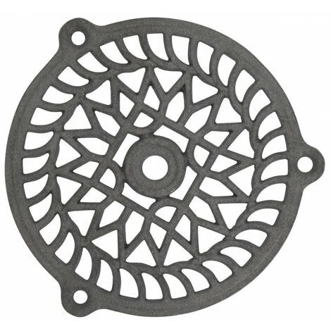 Grille d'aération ronde fixe en fonte Ø 130mm – Installation facile par vissage – Pour cheminées et caves – Ventilation esthétique et robuste – Jardinier Massard