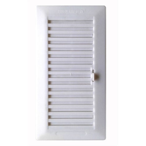 GRILLE D'ENCASTREMENT RÉGLABLE 13.3X26 ABS + CADRE ABS BLANC (G)