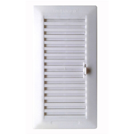 Grille D'encastrement Réglable 13.3x26cm Abs + Cadre Abs Blanc (G)