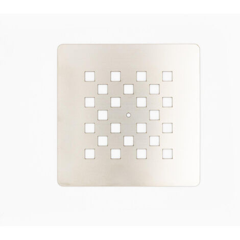 Grille d'évacuation - 13.1x13.1 cm - inox brossé