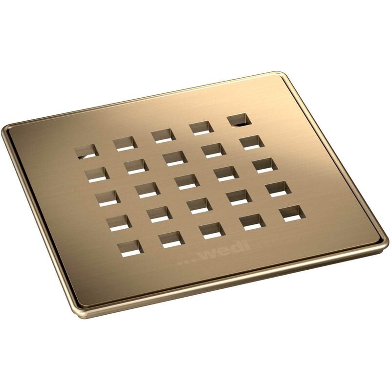 Wedi - Grille d'écoulement carrée 5.1 pour écoulement en un point, or rose métallique 676800133