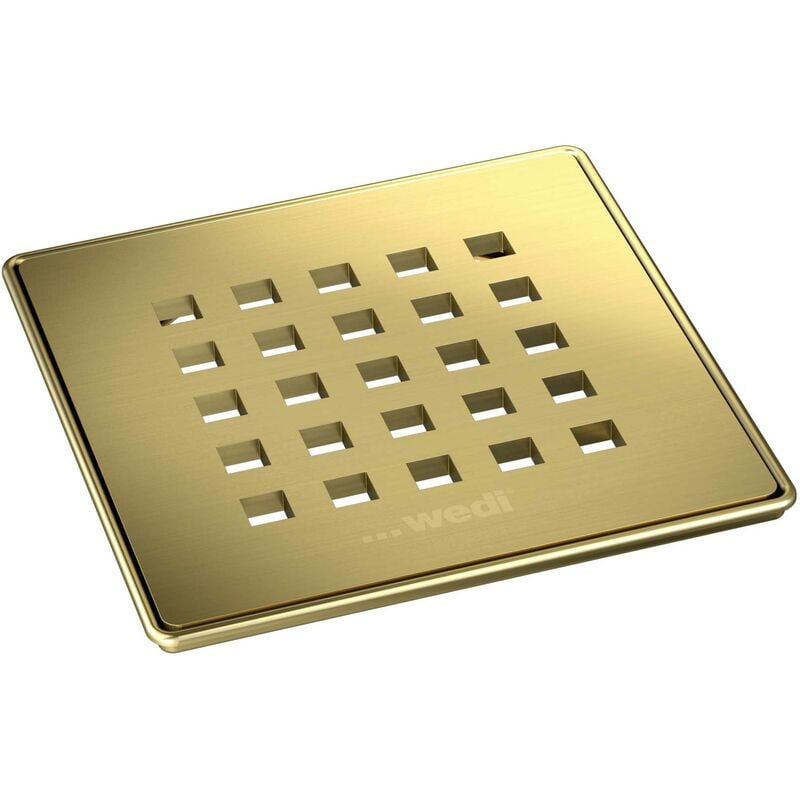 Wedi - Grille d'écoulement carrée 5.1 pour écoulement en un point, or métallique 676800132
