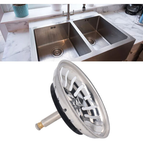 Grille-déversoir pour évier cuisine en acier inoxydable, grille filtrante anti-odeurs avec joint silicone, modèle 82mm, remplacement standard, grille-déversoir combo stopper et filtre cuisine européen