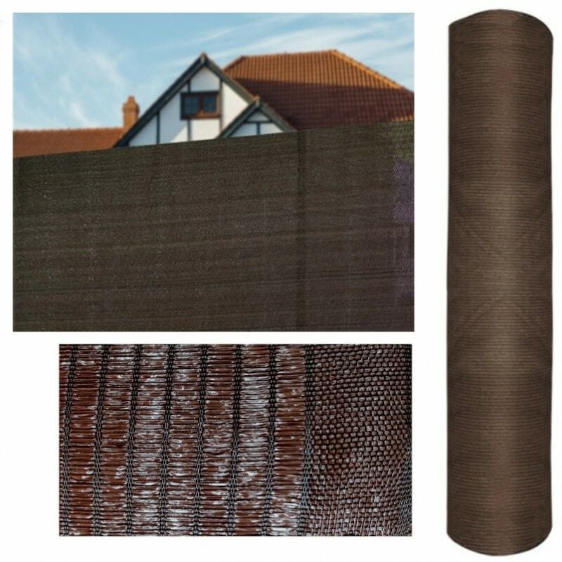 Suinga - Brise Vue Occultant 2 x 10 mètres marron Filet d'ombrage Jardin Balcon Rambardes Terrasse Paravent Clôture Dissimulation 85%