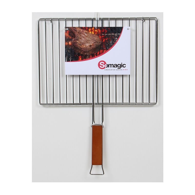 Somagic - grille double rectangulaire 40X29CM acier chrome