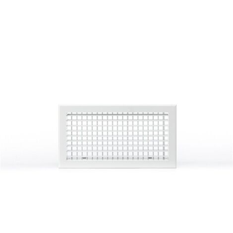 Grille double déflexion 400x200 mm en aluminium blanc mat – Diffusion optimale d'air – Pour espaces intérieurs modernes