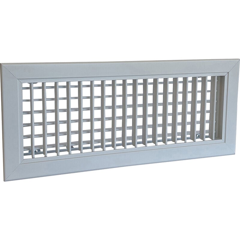 Grille double déflexion - Alu laqué blanc 300x100mm