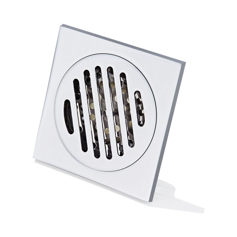 Fei Yu - Grille Douche Anti Cheveux Siphon De Sol en Acier Inoxydable Épais Drain De Carré 100 100mm