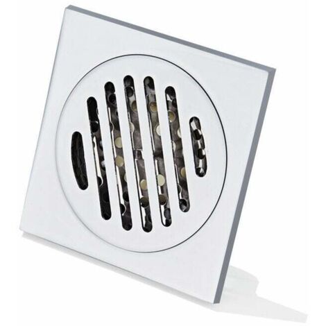 Grille Douche Anti Cheveux Siphon De Sol en Acier Inoxydable Épais Drain De Carré  100  100mm