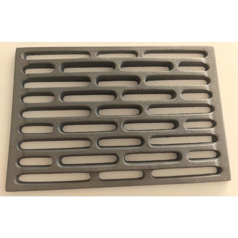 Fonderia Bongiovanni - Grille en fonte pour cheminée, poêle, fond de barbecue pour cendres 19,5x29 cm, bords biseautés