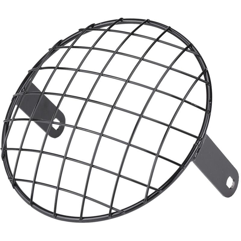 Ineasicer - Grille En Maille Métallique Moto 7 'Headlight Mesh Grill Side Mount Universal Cover Mask Pour Cafe Racer (Noir) Grille De Phare De Moto