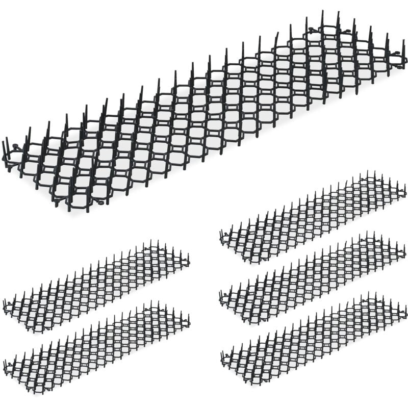 Relaxdays - Grille stop chats et fouines, lot pratique de 6, en plastique, protège vos trésors verts, noire