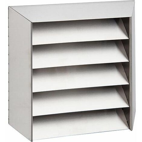 Grille exterieur avec lamelles, V2A raccord diametre 125 mm, mesure exterieur 230 x 205 mm