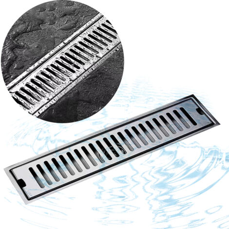 Grille Gouche Anti Cheveux,  80 × 10 cm Filtre Douche Noir, Drain de Sol Acier Inoxydable, Détachable Drainage Intermédiaire Bouchon Douche Anti Odeur, pour Toilettes, Balcon